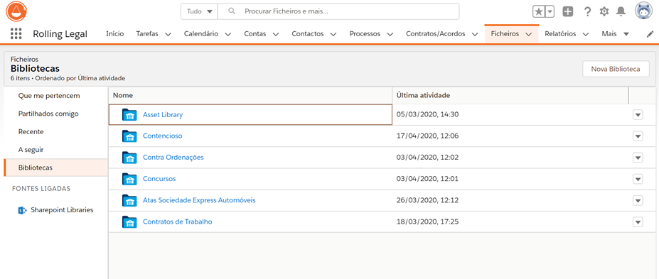Ficheiros bibliotecas Rolling Legal